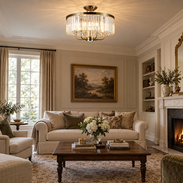 328/6 ab illuminated in a realistic interior - Dundalk Lighting