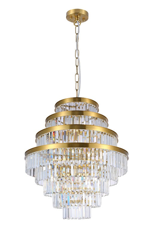 5603/12 Light Chandelier Crystal & Natural Brass