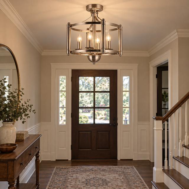 9391/4SF SN illuminated in a realistic interior - Dundalk Lighting