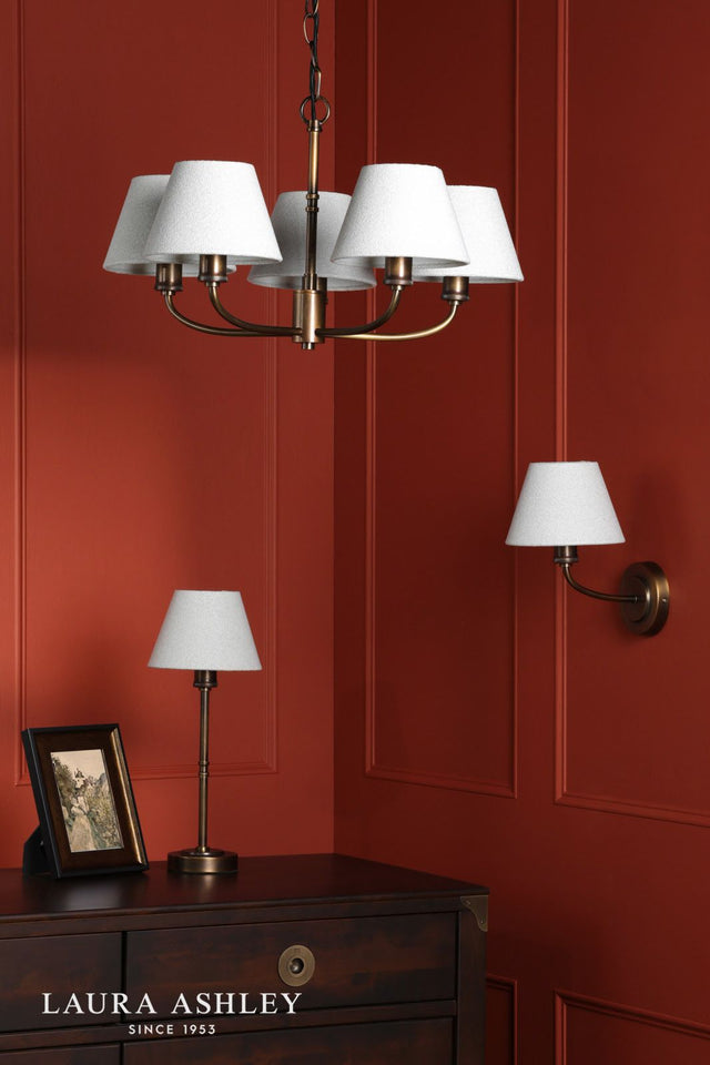 Laura Ashley Denston 5 Light Pendant Antique Bronze With Shade