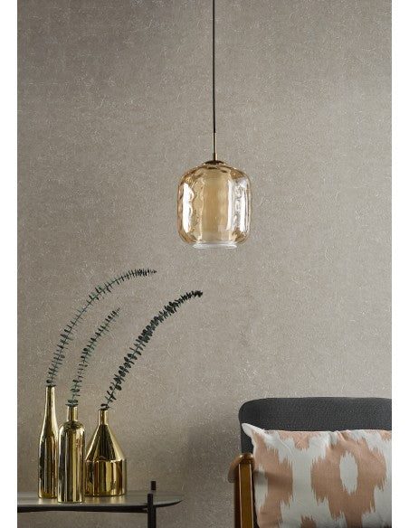 Majella Pendant Aged Brass and Champagne Glass MAJ0145