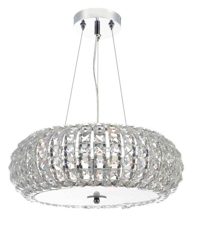 Piazza 3 Light Pendant Polished Chrome Crystal