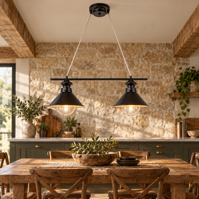 3129-2 BRZ illuminated in a realistic kitchen interior - Dundalk Lighting