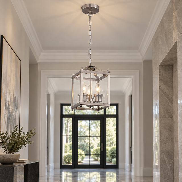314/3 SILVER illuminated in a realistic interior - Dundalk Lighting