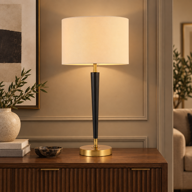 475 TL  BLACK AND GOLD styled in a warm interior - Dundalk Lighting