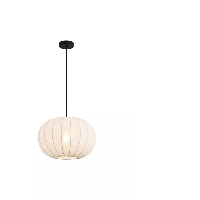 Radiant 1Lt Pendant, Black Metal with Soft Fabric Shade