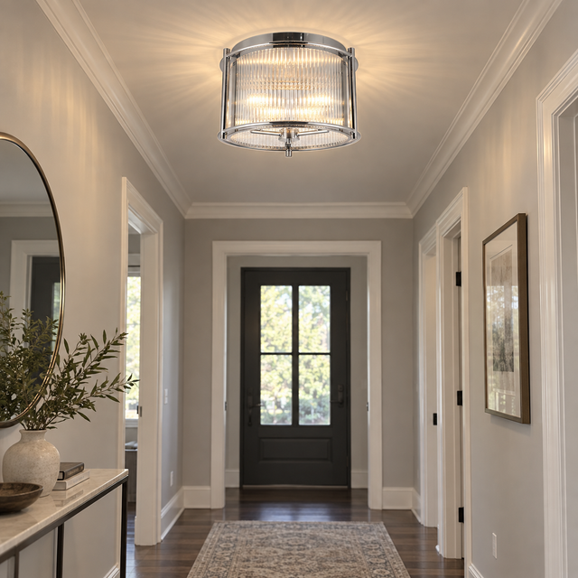 5565/3 SN FLUSH illuminated in a realistic interior - Dundalk Lighting