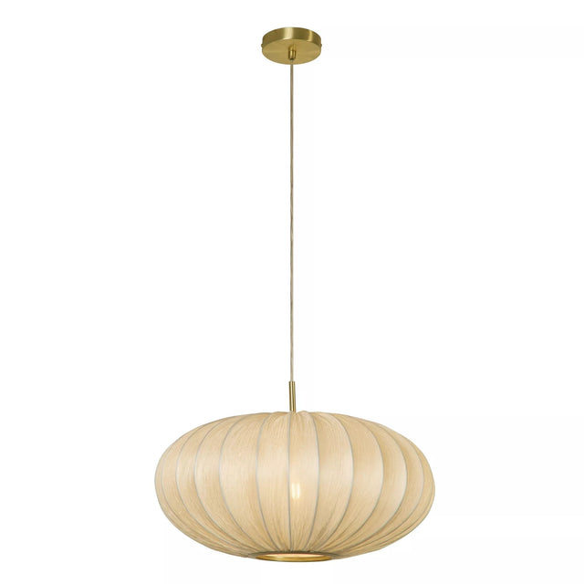Bonnie 1Lt Pendant Satin Brass Metal & Ivory Satin Shade