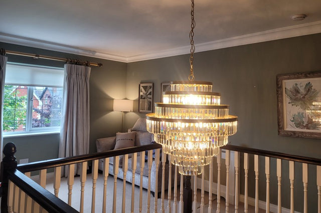 5603/12 Light Chandelier Crystal & Natural Brass