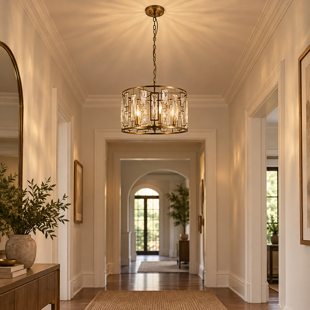 5606/5 AB illuminated in a realistic interior - Dundalk Lighting