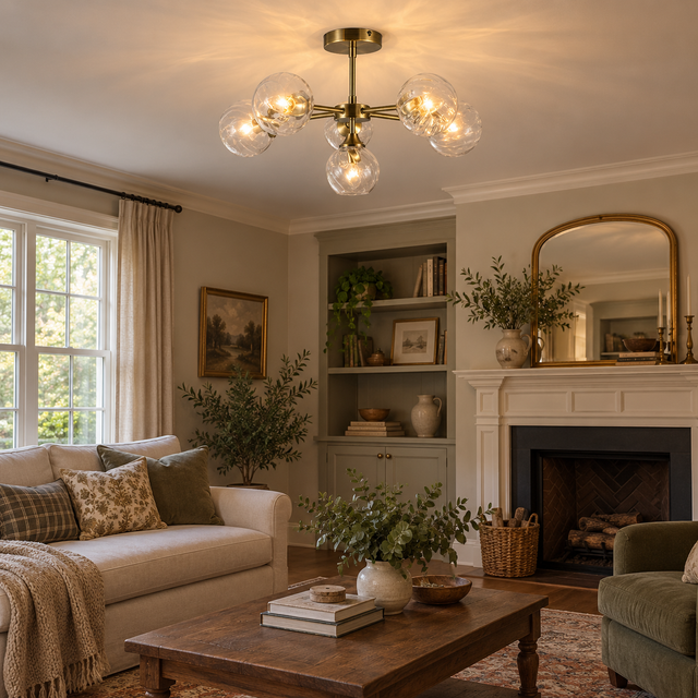 651/6 AB illuminated in a realistic interior - Dundalk Lighting