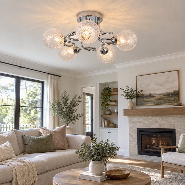 730-5 CHR illuminated in a realistic interior - Dundalk Lighting