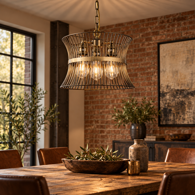 8224-3 AB illuminated in a realistic interior - Dundalk Lighting