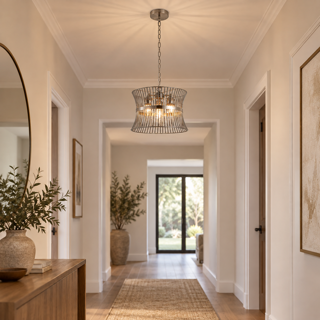 8224/3 SN illuminated in a realistic interior - Dundalk Lighting