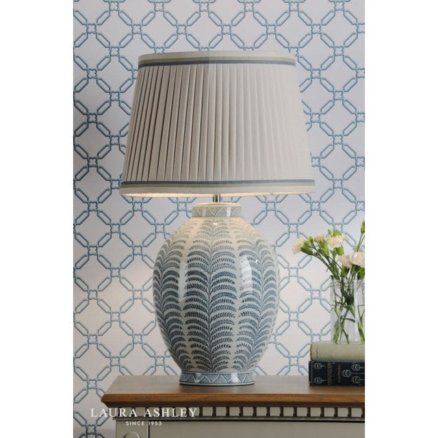 Laura Ashley Stannard Table Lamp Blue Ceramic With Shade