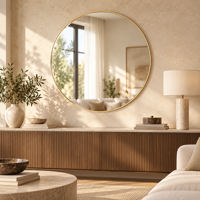 MIRA LRG GOLD styled in a realistic interior - Dundalk Lighting