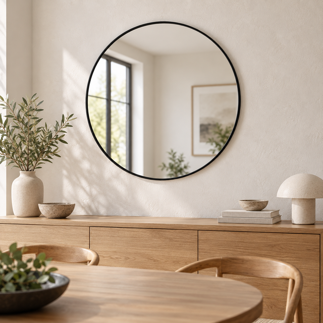 MIRA MED BLACK styled in a realistic interior - Dundalk Lighting