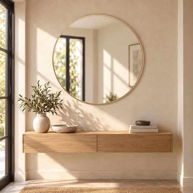 MIRA MED GOLD styled in a realistic interior - Dundalk Lighting
