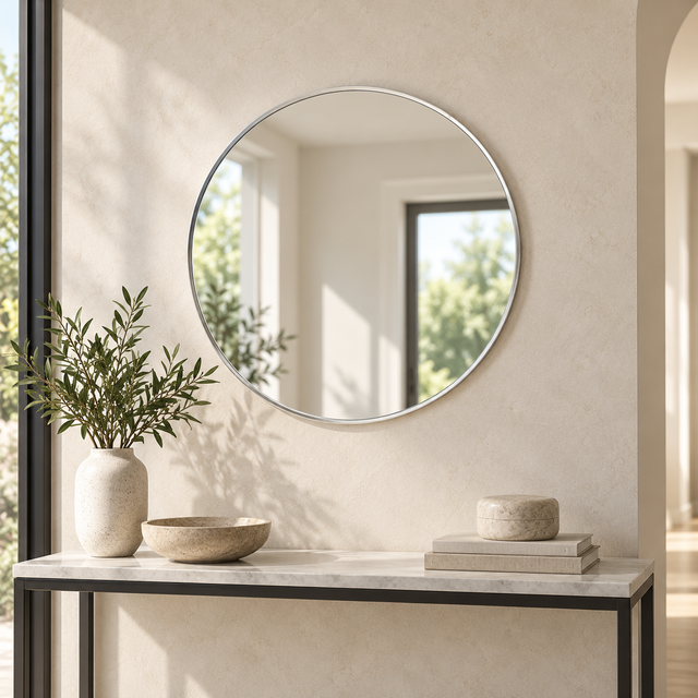 Mira small silver styled in a realistic interior - Dundalk Lighting