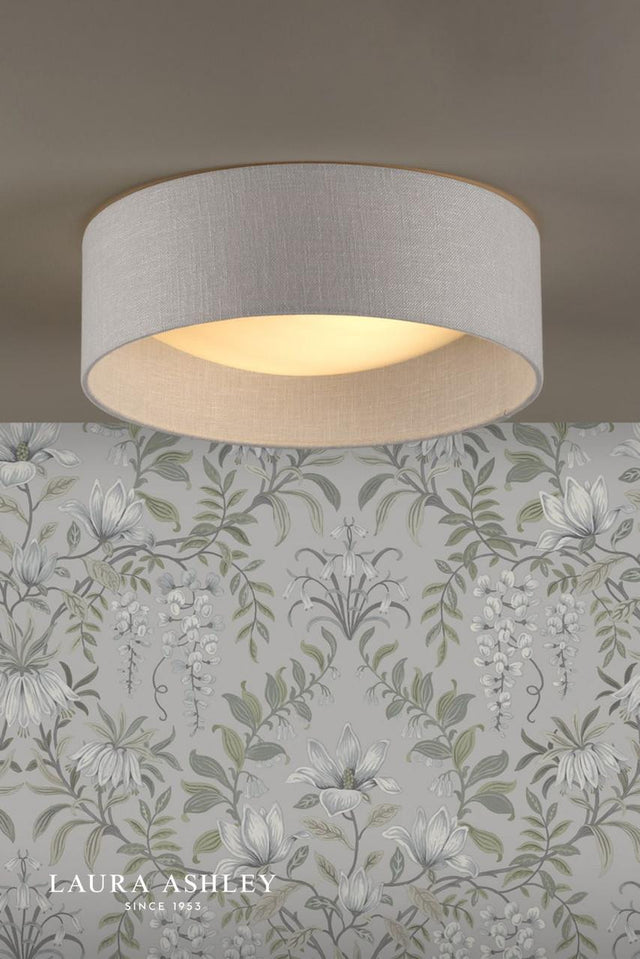 Laura Ashley Bacall 2 Light Flush Natural Shade